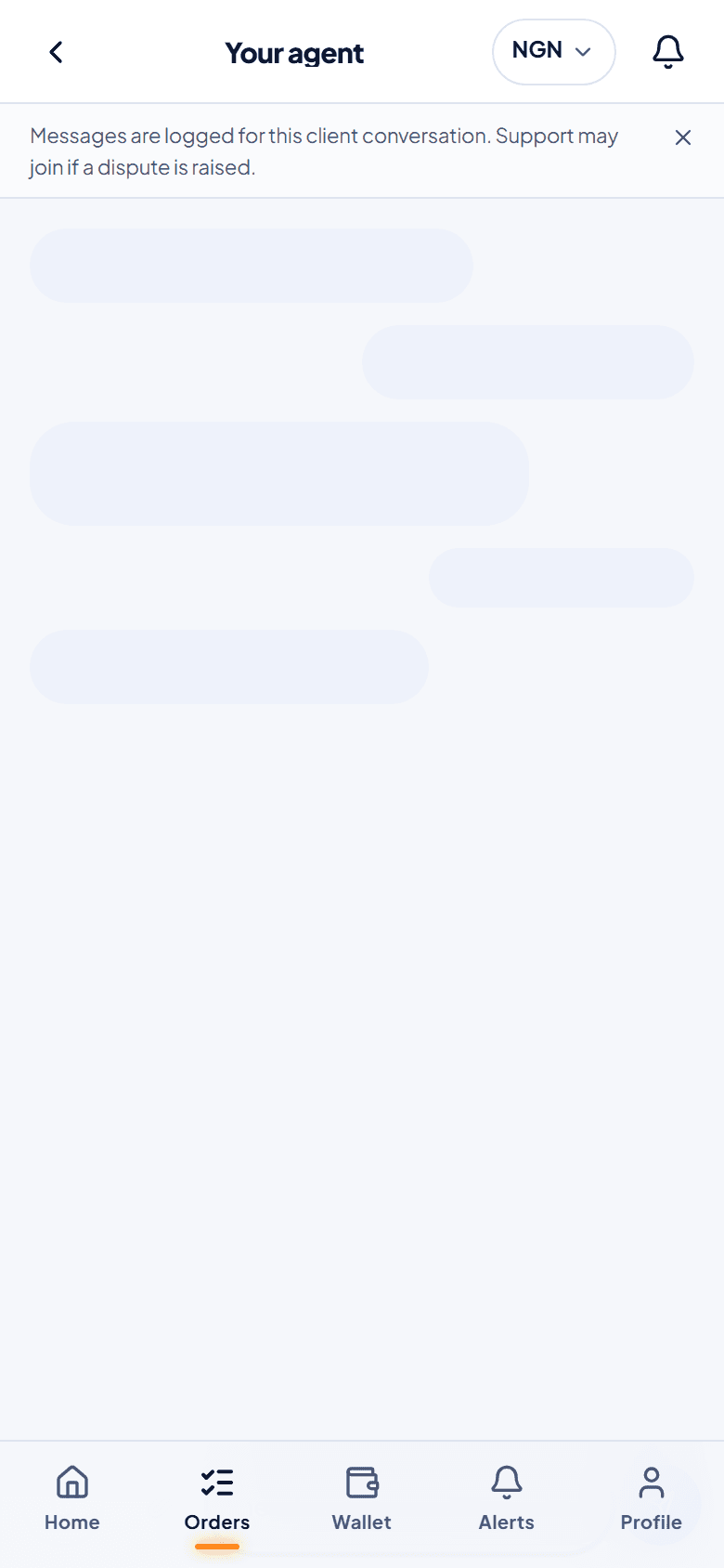 Chatting with an agent about a task