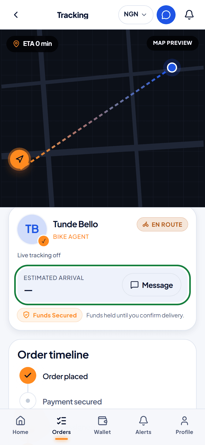 Tracking an agent on the way